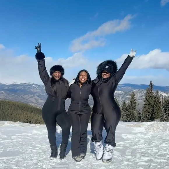 ASOS Plus Size Black Snowsuit w/ Fur Hood - Picture 5 of 5